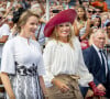 La reine Mathilde de Belgique et la reine Maxima des Pays-Bas - Le roi Willem-Alexander des Pays-Bas et la reine Maxima des Pays-Bas à la cérémonie des 75 ans de la libération des Pays-Bas.