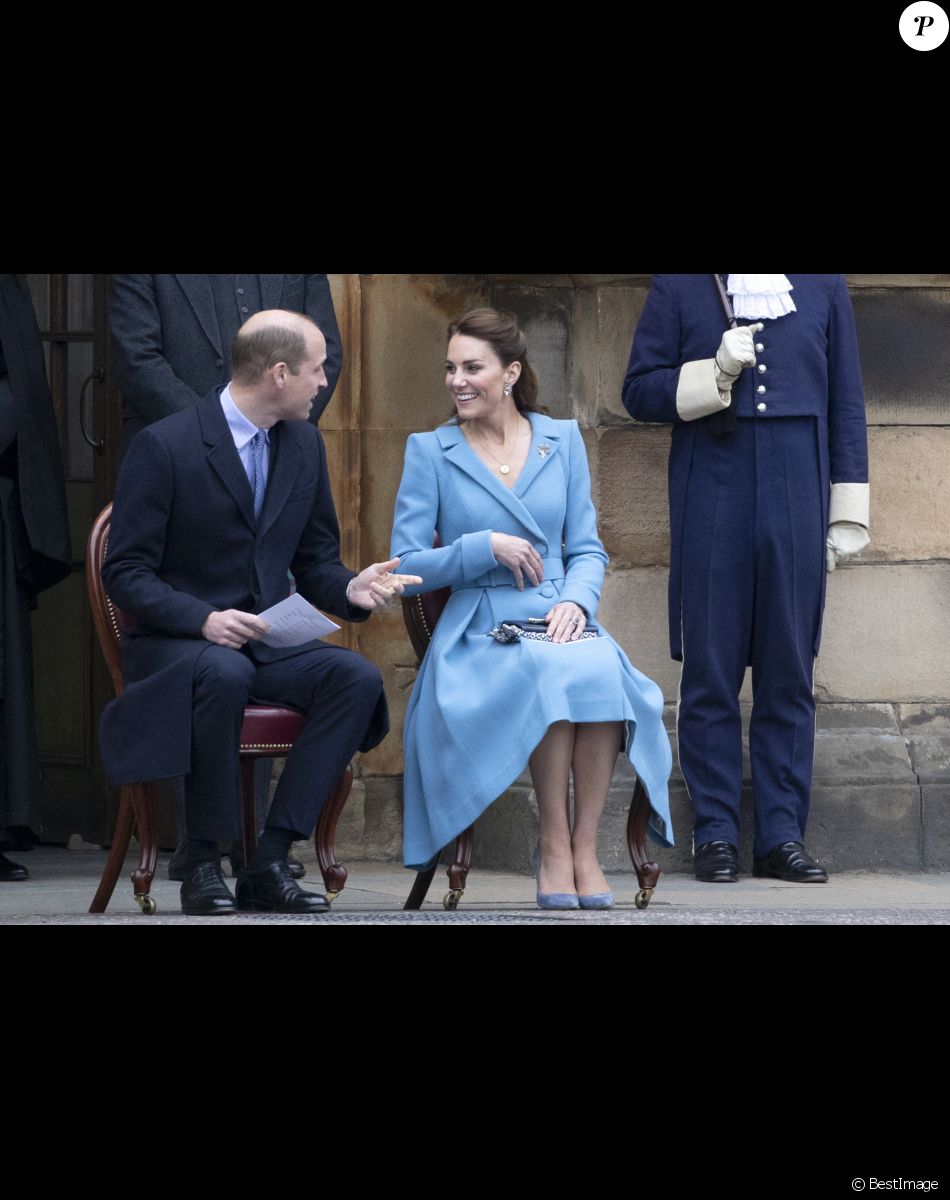 Le prince William, duc de Cambridge et Kate Catherine Middleton, duchesse de Cambridge, au palais de Holyroodhouse à Edimbourg, le 27 mai 2021.