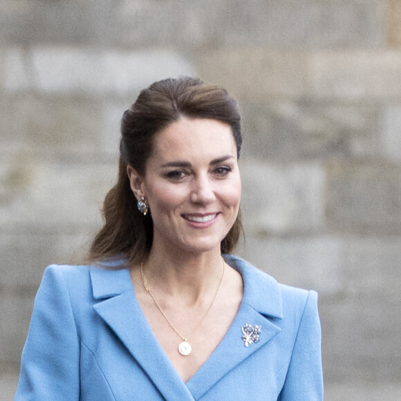 Kate Catherine Middleton, duchesse de Cambridge, au palais de Holyroodhouse à Edimbourg, le 27 mai 2021.