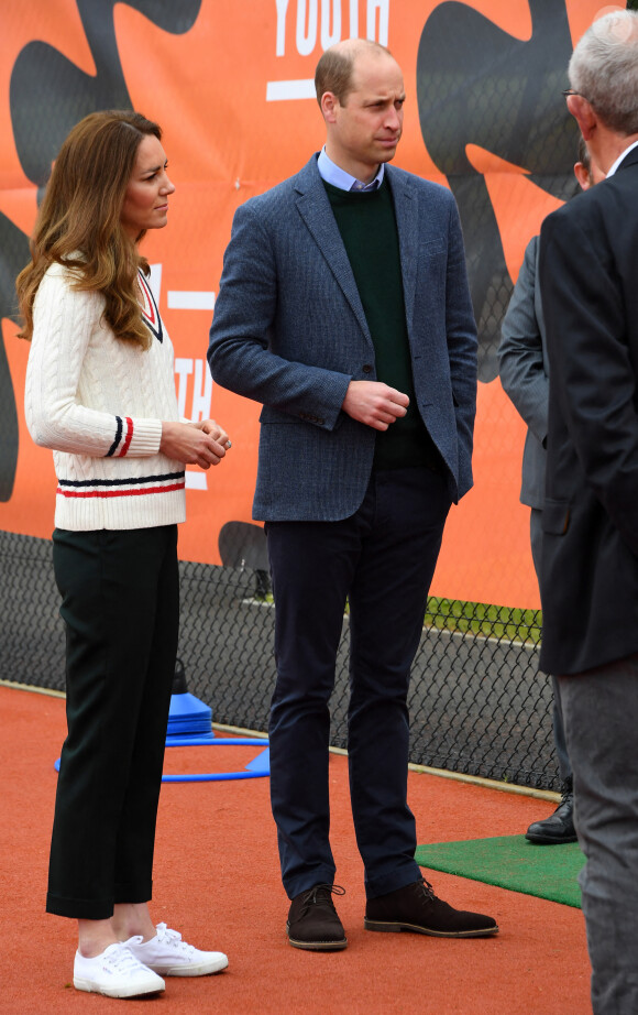 Le prince William, duc de Cambridge, et Kate Middleton, duchesse de Cambridge, rendent visite aux jeunes de la Lawn Tennis Association à Édimbourg, Ecosse, Royaume Uni, le 27 mai 2021.