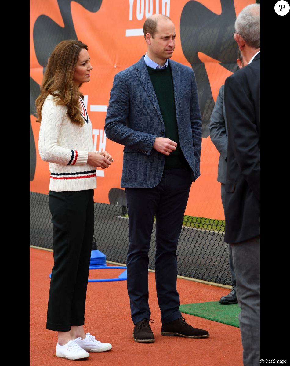 Le prince William, duc de Cambridge, et Kate Middleton, duchesse de Cambridge, rendent visite aux jeunes de la Lawn Tennis Association à Édimbourg, Ecosse, Royaume Uni, le 27 mai 2021.