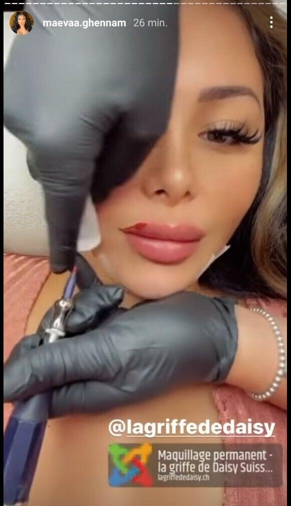 Maeva Ghennam s'est fait tatouer les lèvres pour avoir un maquillage semi-permanent - Instagram