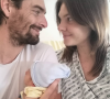 Camille Lacourt, Alice Detollenaere et leur fils Marius.