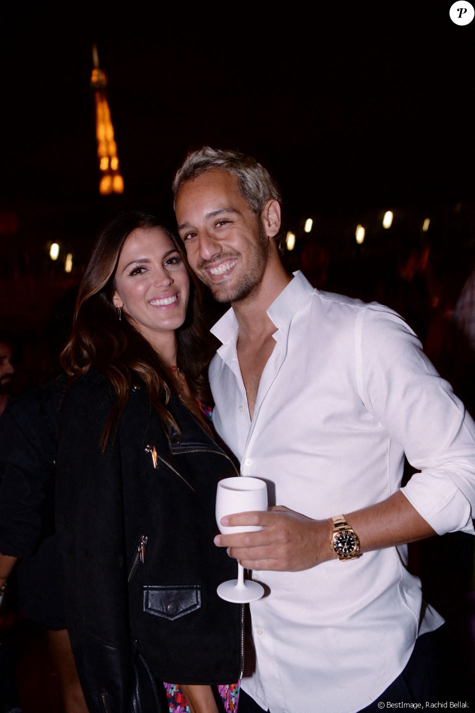 Exclusif - Iris Mittenaere (Miss France et Miss Univers) et son compagnon Diego El Glaoui - Maëva Coucke fête son 26ème anniversaire sur la péniche "Pastel" avec ses amis à Paris. © Rachid Bellak/Bestimage