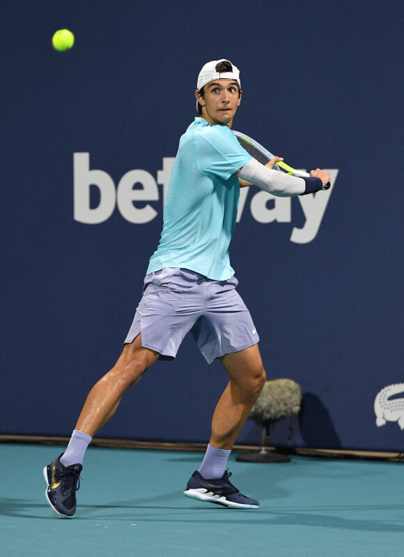 Lorenzo Musetti lors de l'Open de tennis de Miami. Le 25 mars 2021.
