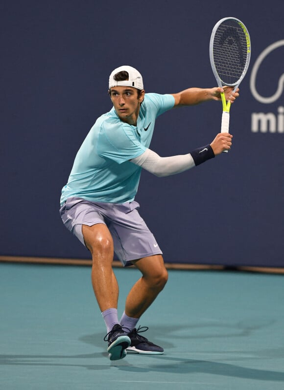 Lorenzo Musetti lors de l'Open de tennis de Miami. Le 25 mars 2021.