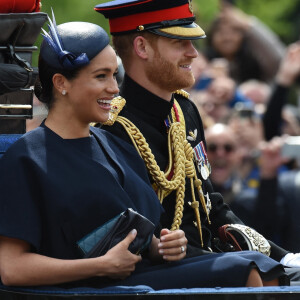 Le prince Harry, duc de Sussex, et Meghan Markle, duchesse de Sussex - La parade Trooping the Colour 2019, célébrant le 93ème anniversaire de la reine Elisabeth II, au palais de Buckingham, Londres, le 8 juin 2019.