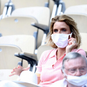 Sylvie Tellier dans les tribunes des Internationaux de France de Tennis de Roland Garros. Paris, le 10 juin 2021 © Dominique Jacovides / Bestimage