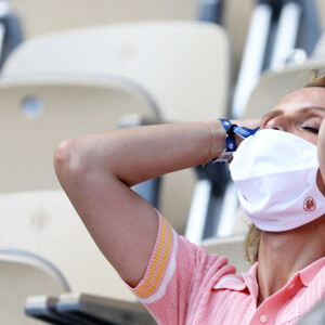 Sylvie Tellier dans les tribunes des Internationaux de France de Tennis de Roland Garros. Paris, le 10 juin 2021 © Dominique Jacovides / Bestimage