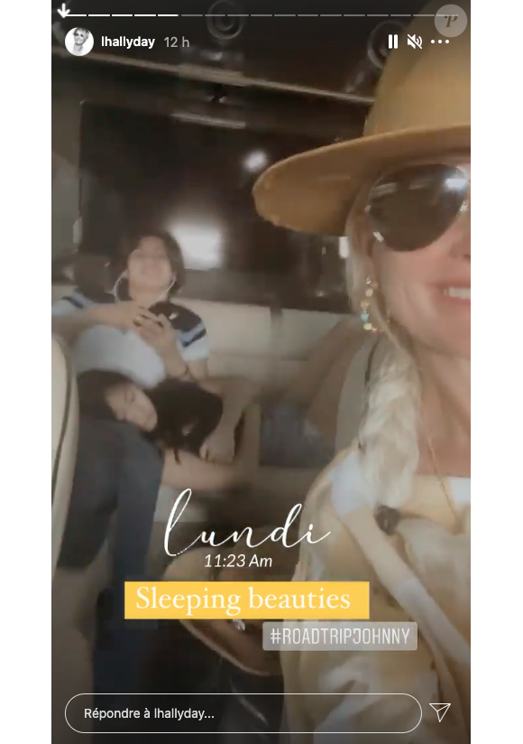 Laeticia Hallyday partage des extraits de son nouveau "road-trip Johnny" sur Instagram, le 14 juin 2021.