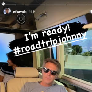 Le prince Emmanuel Philibert de Savoie en road trip avec Laeticia Hallyday, sur Instagram le 14 juin 2021.