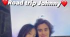 Laeticia Hallyday partage un extrait vidéo de son nouveau "road trip Johnny" sur Instagram, le 14 juin 2021.