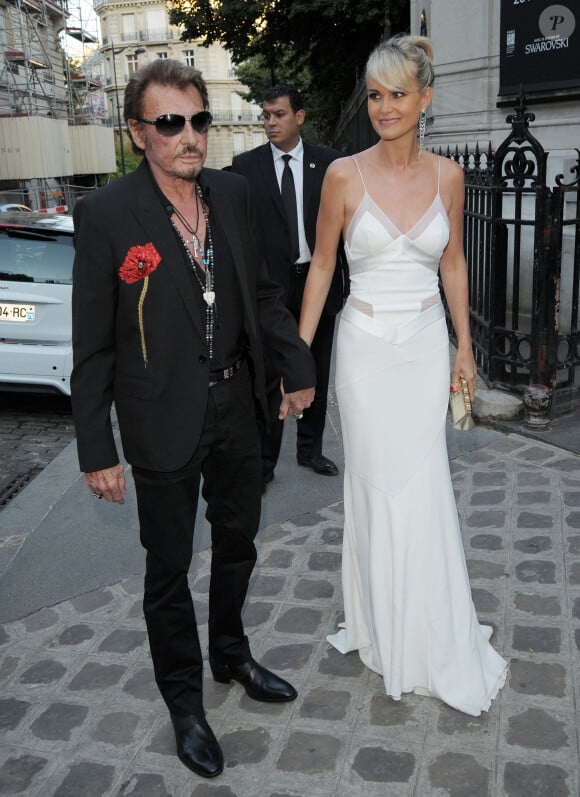 Johnny Hallyday et sa femme Laeticia Hallyday - Arrivée des people à la soirée "Vogue Paris Foundation Gala" au palais Galliera à Paris, le 6 juillet 2015.