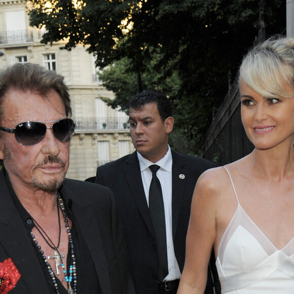 Johnny Hallyday et sa femme Laeticia Hallyday - Arrivée des people à la soirée "Vogue Paris Foundation Gala" au palais Galliera à Paris, le 6 juillet 2015.