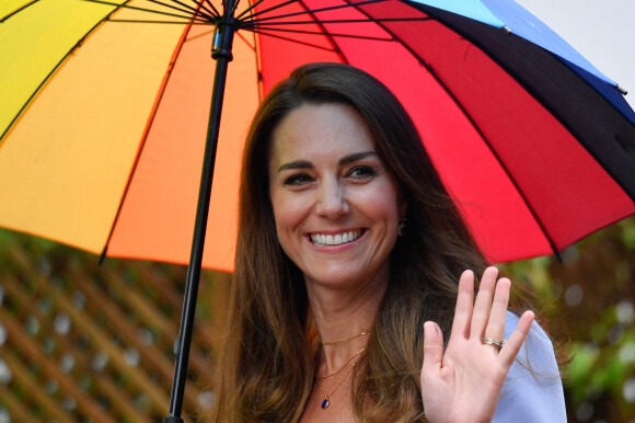 Catherine (Kate) Middleton, duchesse de Cambridge, arrive au palais de Kensington à Londres, Royaume Uni, le 18 juin 2021, pour une réception pour les parents d'utilisateurs d'un centre pour la petite enfance, le jour du lancement du Royal Foundation Centre for Early Childhood.