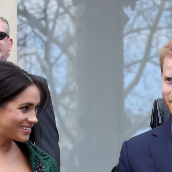 Le prince Harry, duc de Sussex, Meghan Markle, enceinte, duchesse de Sussex, lors de leur visite à Canada House dans le cadre d'une cérémonie pour la Journée du Commonwealth à Londres le 11 mars 2019.