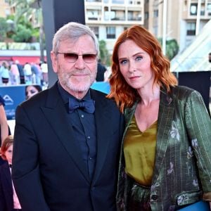 Tchéky Karyo et Audrey Fleurot lors du photocall de la cérémonie des Nymphes d'Or du 60ème festival de télévision de Monte Carlo au Grimaldi Forum à Monaco le 22 juin 2021.Cette année, beaucoup de lauréats seront présents en hologramme à cause des restrictions sanitaires © Bruno Bebert / Bestimage 