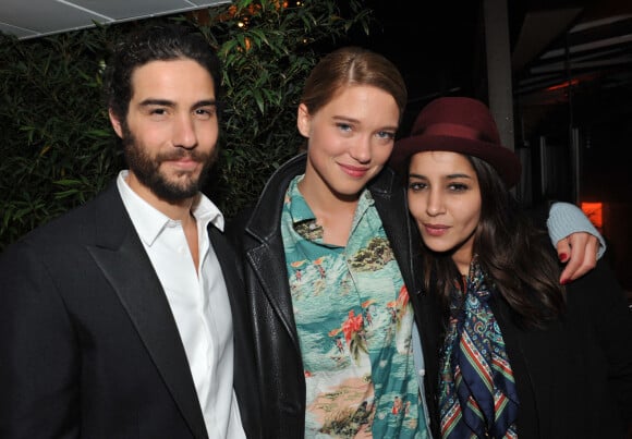 Lea Seydoux, Tahar Rahim et Leila Bekhti - Soiree du film " Grand Central " sur la plage Magnum lors du 66eme festival de Cannes le 18 mai 2013.