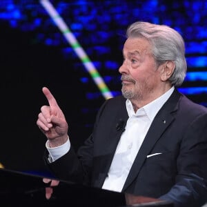 Alain Delon, invité de l'émission télé "Che tempo che fa" à Milan en Italie le 25 mars 2018.