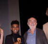 Deborah François, membre du jury, Soan, Gérard Jugnot, prix du public pour son film "Le Petit piaf", Dominique Desseigne - Cérémonie de clôture du 7 ème Festival de cinéma et musique de film de La Baule, le 26 juin 2021. 