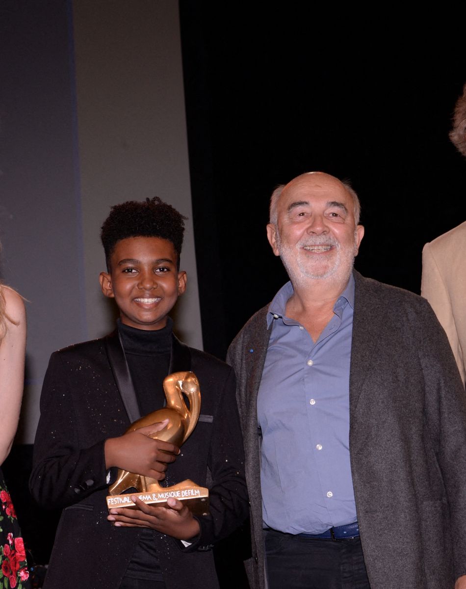 Deborah François, membre du jury, Soan, Gérard Jugnot, prix du public pour son film "Le Petit piaf", Dominique Desseigne - Cérémonie de clôture du 7 ème Festival de cinéma et musique de film de La Baule, le 26 juin 2021.