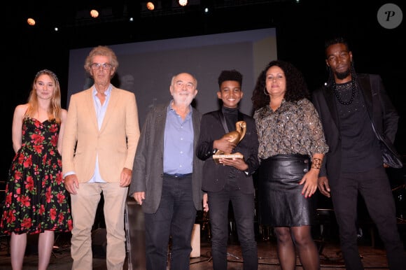 Deborah François, membre du jury, Dominique Desseigne, Gérard Jugnot, Soan et ses parents - Cérémonie de clôture du 7 ème Festival de cinéma et musique de film de La Baule, le 26 juin 2021.