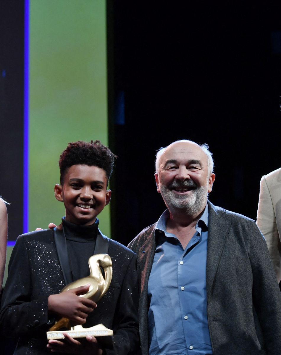 Deborah François, membre du jury, Soan, Gérard Jugnot, prix du public pour son film "Le Petit piaf", Dominique Desseigne - Cérémonie de clôture du 7 ème Festival de cinéma et musique de film de La Baule, le 26 juin 2021.