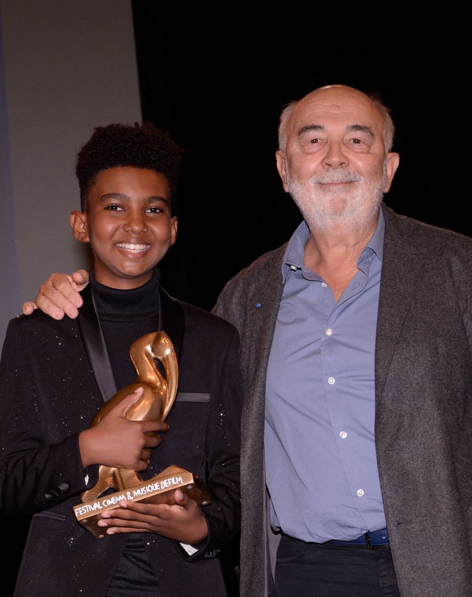 Gérard Jugnot, prix du public pour son film "Le Petit Piaf" et l'acteur Soan - Cérémonie de clôture du 7 ème Festival de cinéma et musique de film de La Baule, le 26 juin 2021.