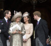 Le prince Andrew, le prince Charles et son épouse Camilla le prince William et Kate Middleton, le prince Harry, le prince Edward et son épouse la comtesse Sophie, avec leur fille Louise - messe en la cathédrale Saint-Paul pour le jubilé de diamant de la reine Elizabeth, à Londres, le 5 juin 2012.