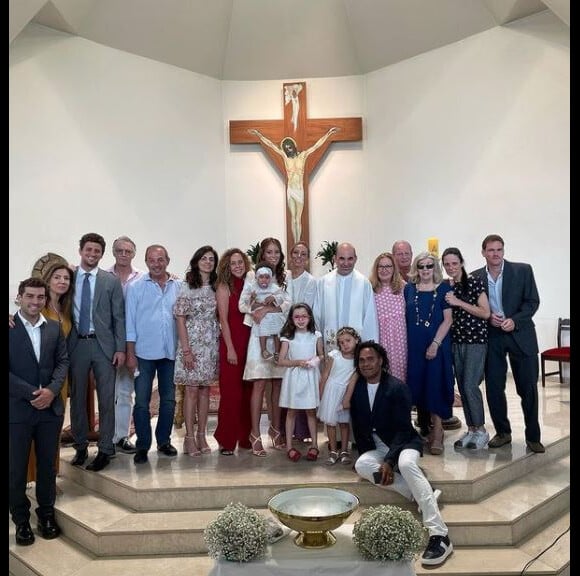 Christian Karembeu et son épouse Jackie Chamoun Karembeu ont célébré le baptême de leur fille Alessia, à Beyrouth. Juin 2021.