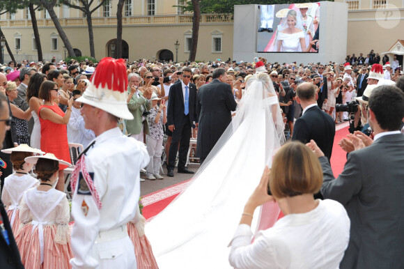 Mariage religieux du prince Albert de Monaco et Charlene Wittstock le 2 juillet 2011 au palais princier.