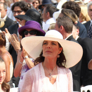 La princesse Caroline et sa fille la princesse Alexandra de Hanovre - Mariage religieux du prince Albert et Charlene Wittstock à Monaco, le 2 juillet 2011.