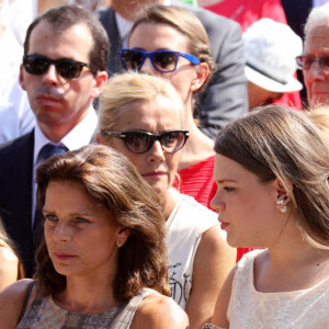 Louis Ducruet, la princesse Stéphanie de Monaco, Camille Gottlieb, Pauline Ducruet - Premier jour des célébrations des 10 ans de règne du prince Albert II de Monaco à Monaco, le 11 juillet 2015.