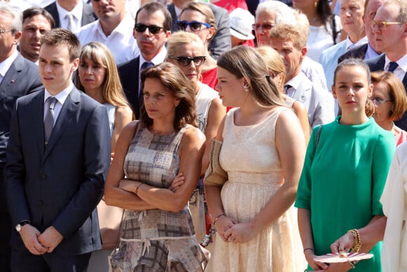 Louis Ducruet, la princesse Stéphanie de Monaco, Camille Gottlieb, Pauline Ducruet - Premier jour des célébrations des 10 ans de règne du prince Albert II de Monaco à Monaco, le 11 juillet 2015.