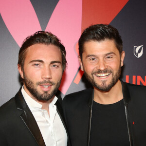 Christophe Beaugrand et son mari Ghislain Gerin lors du gala de charité le grand bal "ParAmour' à l'hôtel de ville de Paris, France, le 14 février 2019. L'ensemble des bénéfices récoltés lors de la soirée seront reversés à la lutte contre le sida (PARISSANSANSSIDA). © Denis Guignebourg/Bestimage