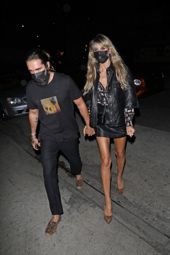 Heidi Klum et son mari Tom Kaulitz vont dîner au restaurant "Giorgio Baldi" à Santa Monica, le 1er juillet 2021.