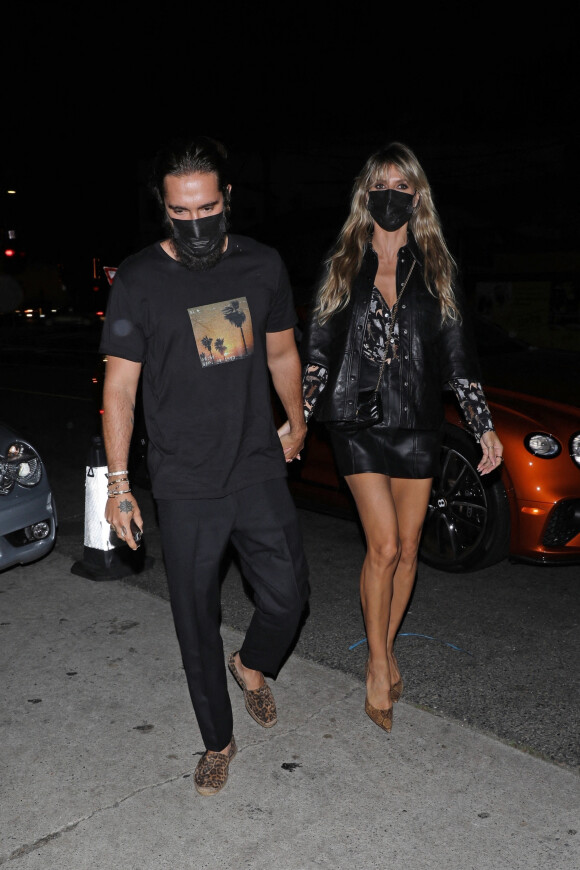 Heidi Klum et son mari Tom Kaulitz vont dîner au restaurant "Giorgio Baldi" à Santa Monica, le 1er juillet 2021.
