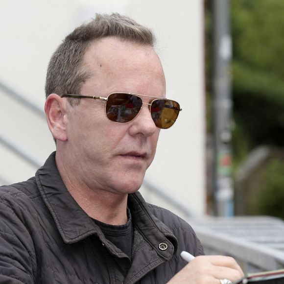 Kiefer Sutherland arrive sur le plateau de l'émission "Markus Lanz" à Hambourg, le 30 mai 2018. © Future-Image via Zuma Press/Bestimage