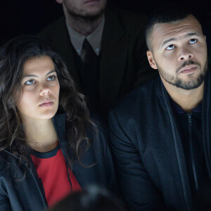 Jo-Wilfried Tsonga et sa compagne Noura au défilé de mode hommes Y-3 collection prêt-à-porter Automne Hiver au Couvent des Cordeliers à Paris.