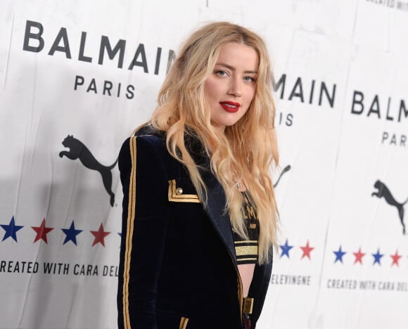 Amber Heard au photocall de la soirée "Puma x Balmain" à Los Angeles