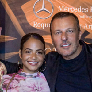 M. Pokora et son épouse Christina Milian, Jean Roch et sa femme Anaïs Monory au restaurant La Gioia à Saint-Tropez. Eté 2020. © Arthur Wilhelm via Bestimage
