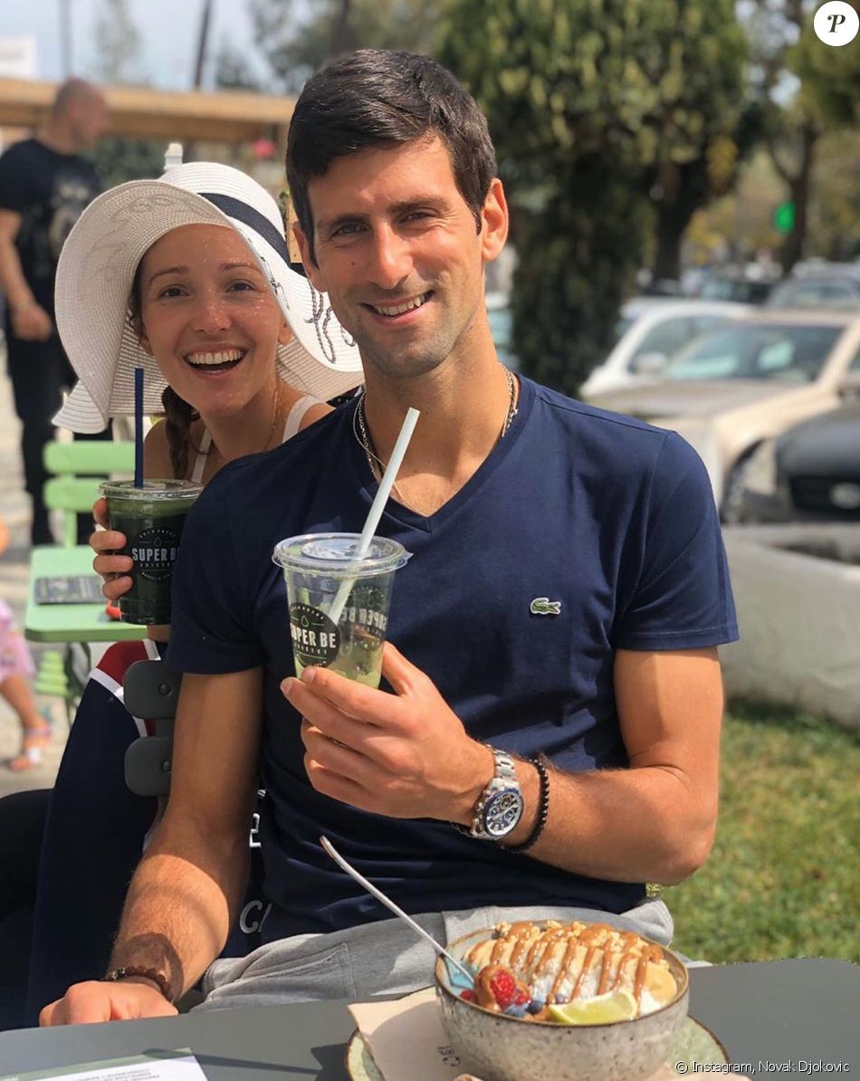 Novak Djokovic et son épouse Jelena Djokovic. Mai 2020.
