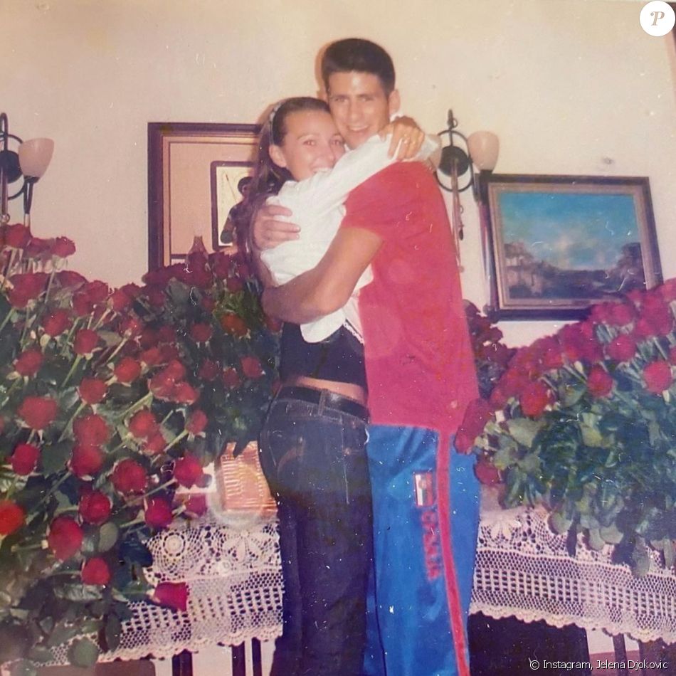 Novak et Jelena Djokovic, ados, au début de leur relation. Photo publiée le 4 novembre 2020.