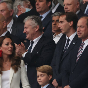 Kate Middleton, le prince William et leur fils le prince George lors de la finale de l'Euro 2021 opposant l'Angleterre à l'Italie à Wembley. Le 11 juillet 2021. Photo by Richard Pelham/The Sun/News Licensing/ABACAPRESS.COM