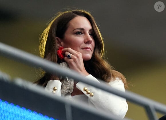Kate Middleton lors de la finale de l'Euro 2021 opposant l'Angleterre à l'Italie à Wembley. Le 11 juillet 2021. Photo by Richard Pelham/The Sun/News Licensing/ABACAPRESS.COM