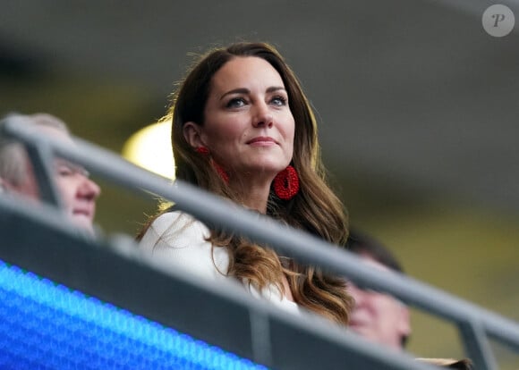 Kate Middleton lors de la finale de l'Euro 2021 opposant l'Angleterre à l'Italie à Wembley. Le 11 juillet 2021. Photo by Richard Pelham/The Sun/News Licensing/ABACAPRESS.COM