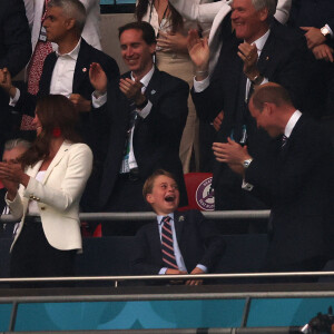 Kate Middleton, le prince William et leur fils le prince George lors de la finale de l'Euro 2021 opposant l'Angleterre à l'Italie à Wembley. Le 11 juillet 2021. Photo by Richard Pelham/The Sun/News Licensing/ABACAPRESS.COM