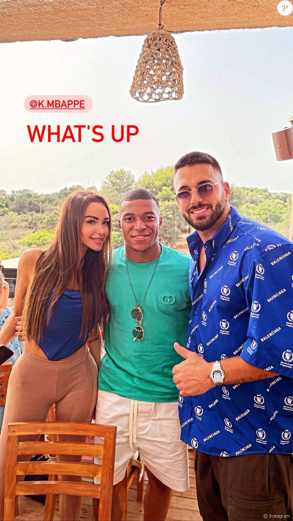 Nabilla et Thomas Vergara à Ibiza avec Kylian Mbappé.