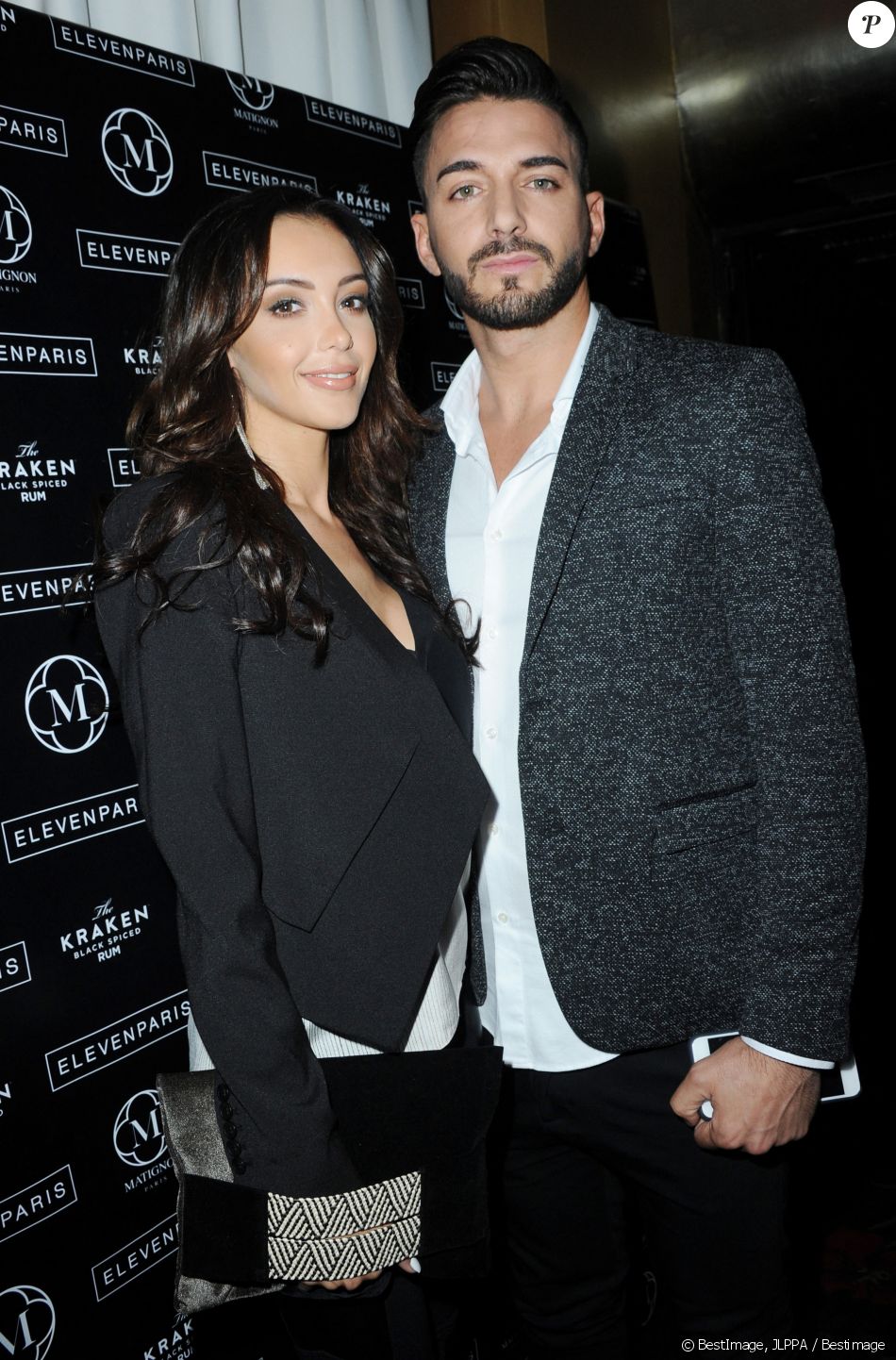 Nabilla Benattia et Thomas Vergara à la soirée Eleven Paris lors de la fashion week.