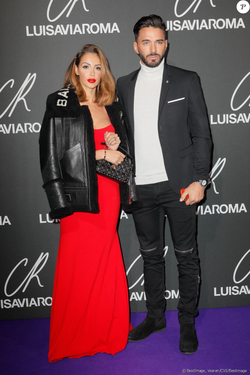 Nabilla Benattia et son fiancé Thomas Vergara - Lancement du 13ème CR Fashion Book de Carine Roitfeld en collaboration avec LuisaViaRoma à la Monnaie de Paris, le 1er octobre 2018. © Veeren/CVS/Bestimage